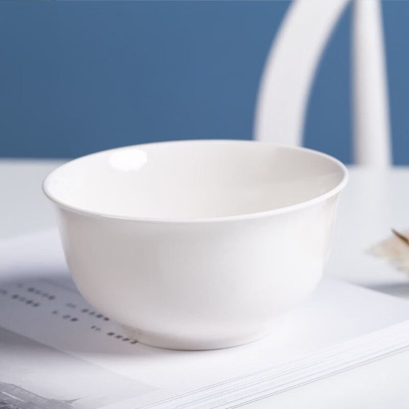 Haoya underglaze color Jingdezhen ceramic bowl set ceramic rice bowl soup bowl noodle bowl simple pure white 4.5 inches