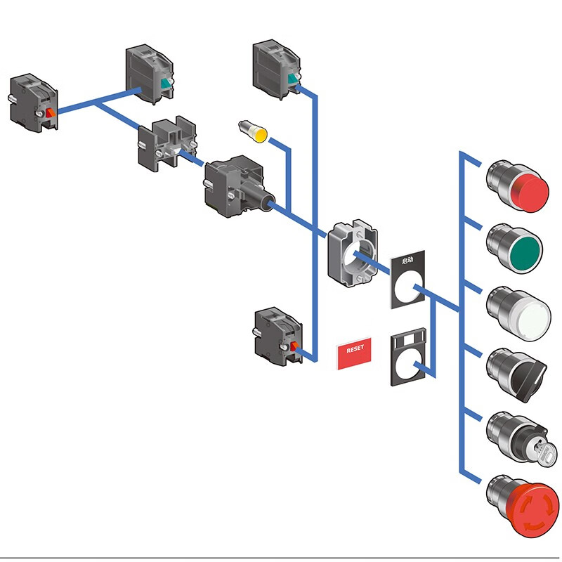 Schneider original Schneider XB2BS emergency stop button switch 40mm diameter 22mm mounting hole red self-locking rotation reset XB2-BT pull-out normally open contact ZB2BE101C normally closed 102C XB2-BS542C 40 mushroom 1 normally closed
