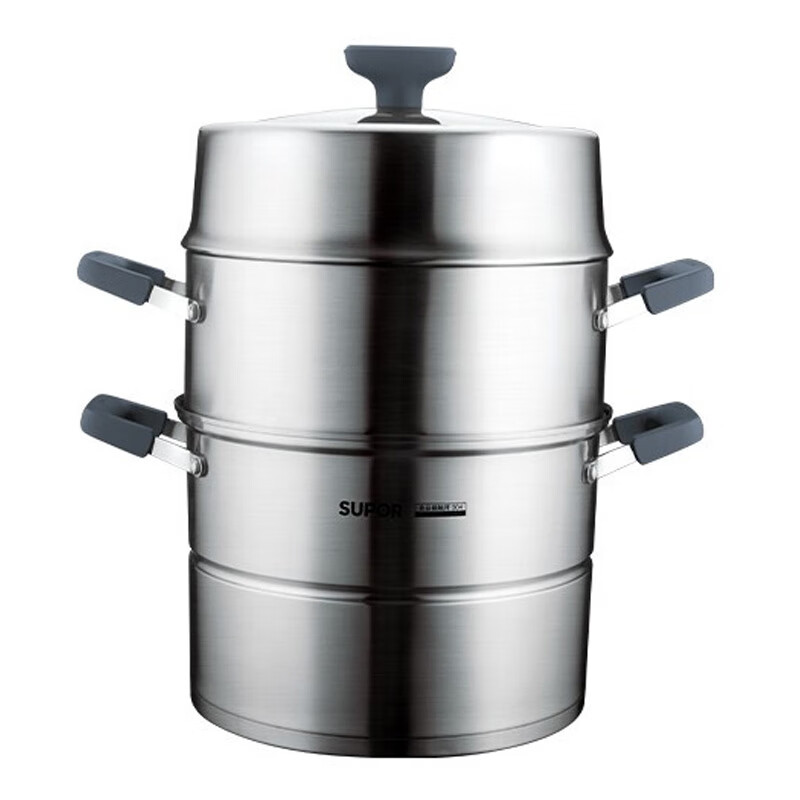SUPOR household 304 stainless steel fish steamer, three-layer large-capacity induction cooker, universal for gas use, 304 stainless steel fish steamer, SZ28E5 - suitable for 4-6 people - 3 layers, 28cm