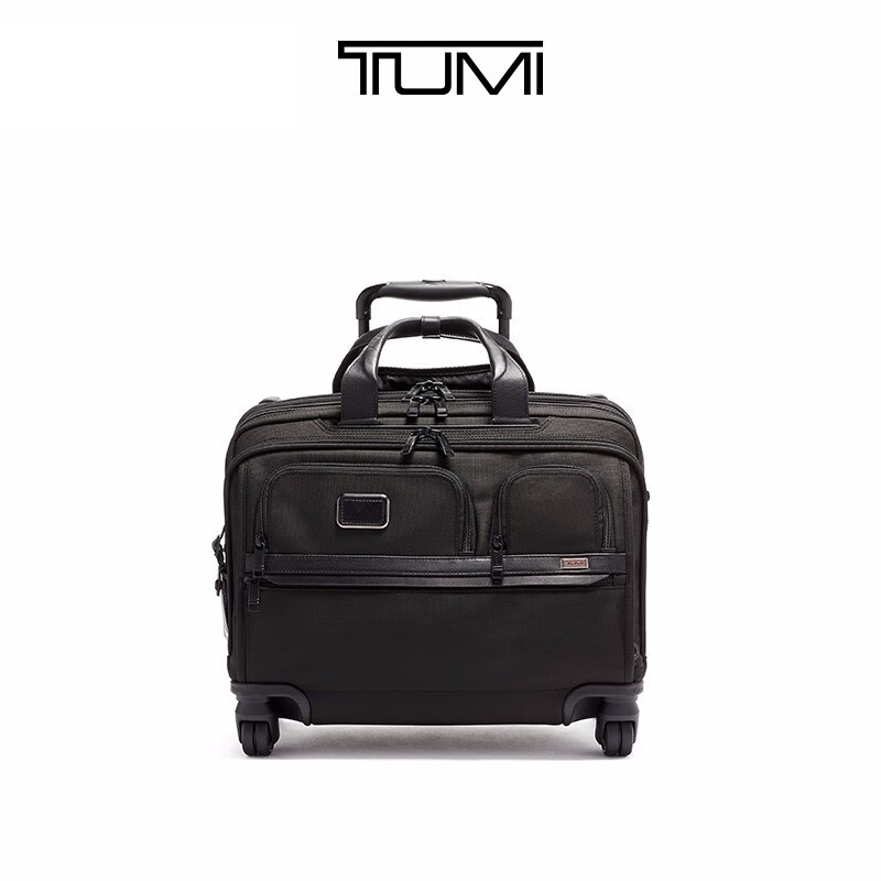 TUMI/Tuming Alpha Briefcase Expandable Business Travel Boarding Trolley Case Trolley Bag New Year’s Valentine’s Day Gift Black/02603627D3