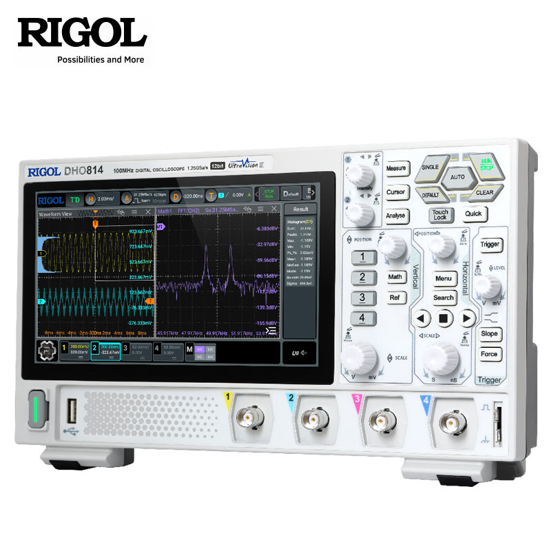 RIGOL Puyuan DHO800 digital oscilloscope DHO802/812/804/814 25Mpts storage 12bit resolution DHO814 (including basic version software 1.0)