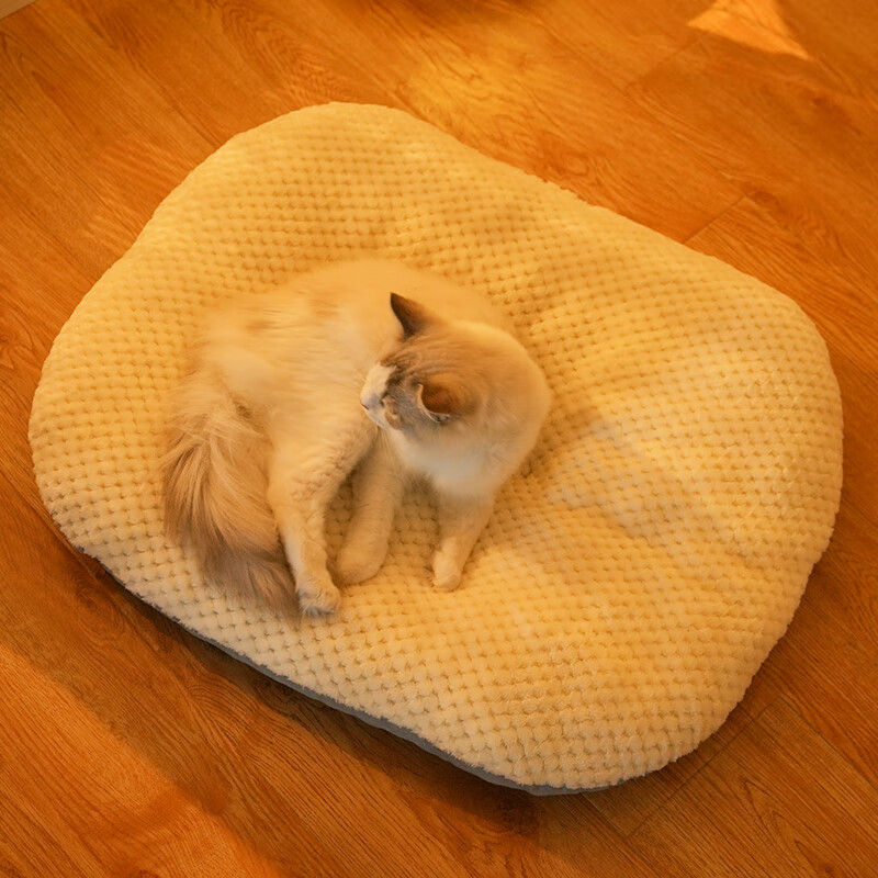 Fandu pet house kennel mat sleeping mat thickened plus velvet washable cat mattress winter warm cat sleeping mat medium size