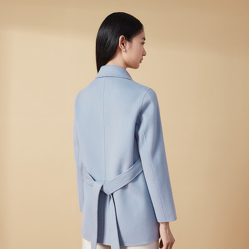 FINITY nude cashmere FINITY woolen coat for women winter new style double-sided woolen coat gray blue L