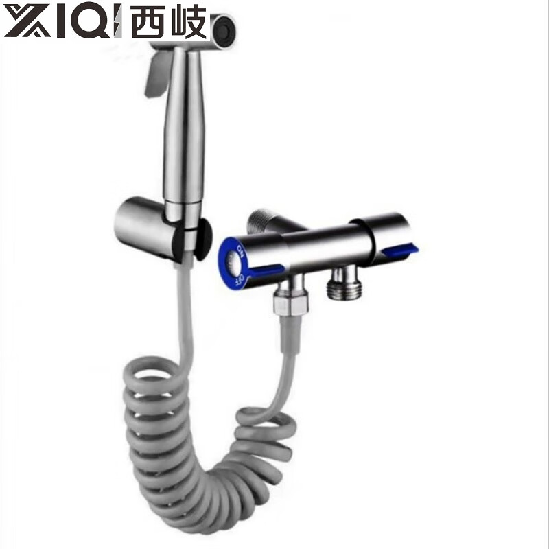 Xiqi stainless steel toilet companion hand washer spray gun set no punching bathroom toilet flush gun angle valve 304 spray gun