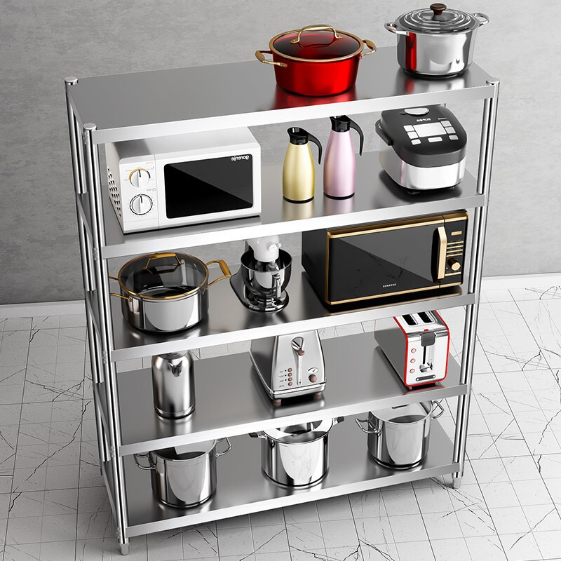 Aviman stainless steel shelf household shelf kitchen storage rack floor-standing multi-layer shelf storage rack five layers 180 high long 60 wide 30