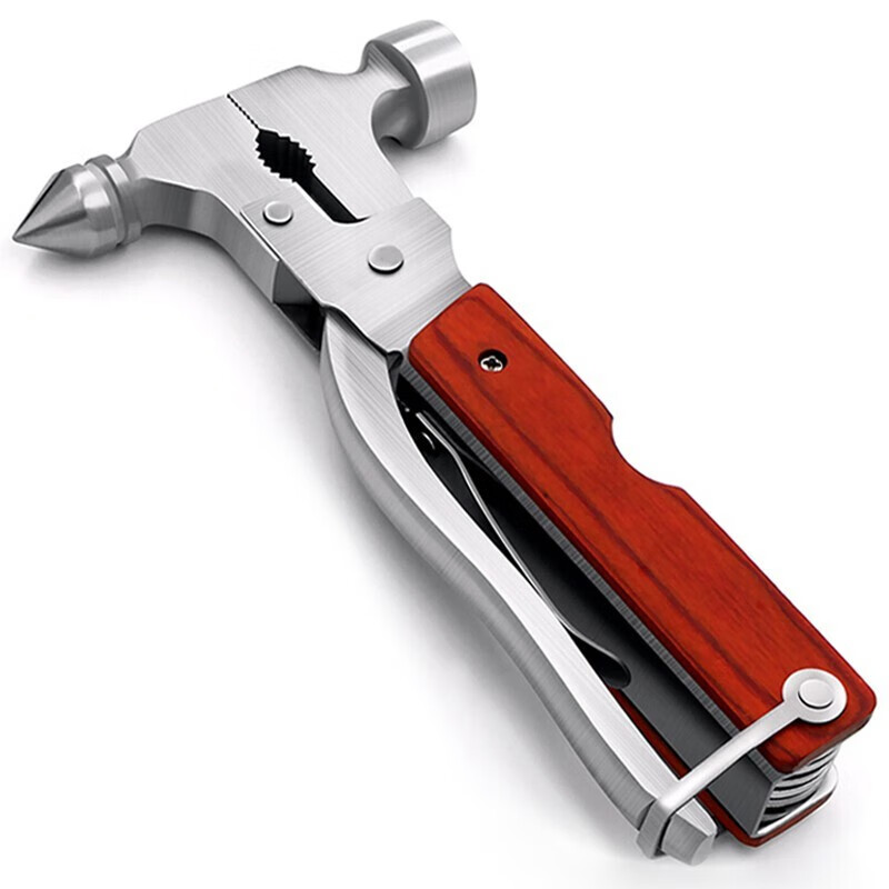 Quxing car safety hammer metal multi-function 16-in-1 home car dual-use life-saving hammer tool combination steel window breaker