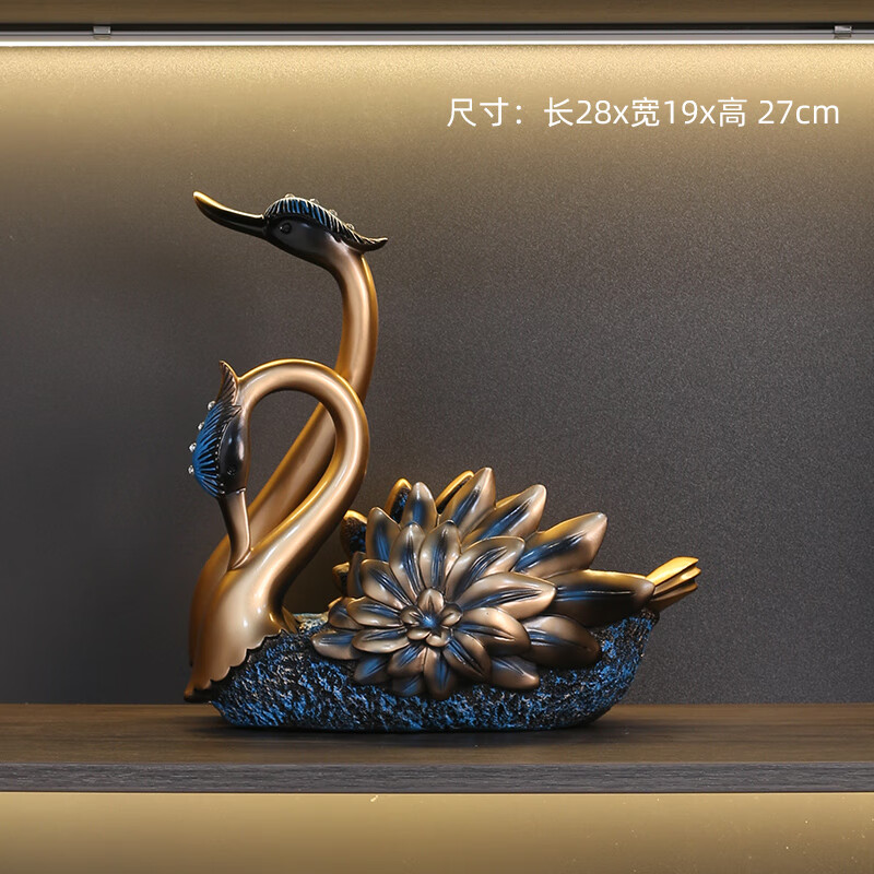 Red wine rack ornaments swan living room dining table wine holder high-end light luxury high-end atmospheric sideboard wine cabinet decoration carved swan wine rack copper color