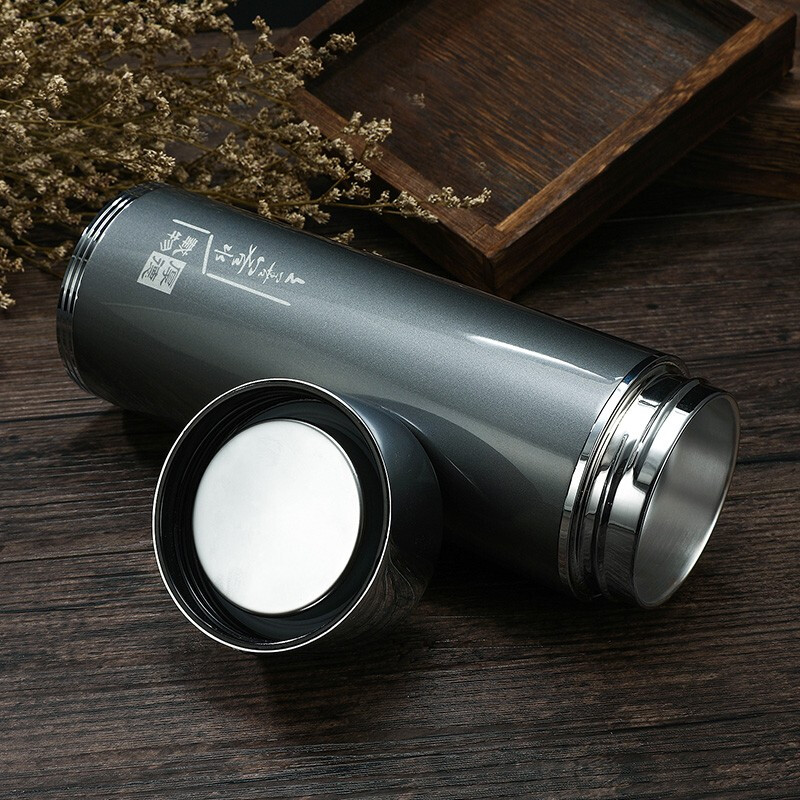 CS China Silver Pure Silver 999 Pure Silver Insulation Cup Home Office Silver Liner Tea Cup Birthday Gift Dark Gray Pure Silver Liner 50g + Certificate Gift Box