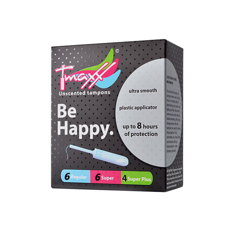 Tmaxx tampons, long catheter-inserted cotton swabs, built-in sanitary napkins for day and night use, mixed 16 pieces (5 boxes)