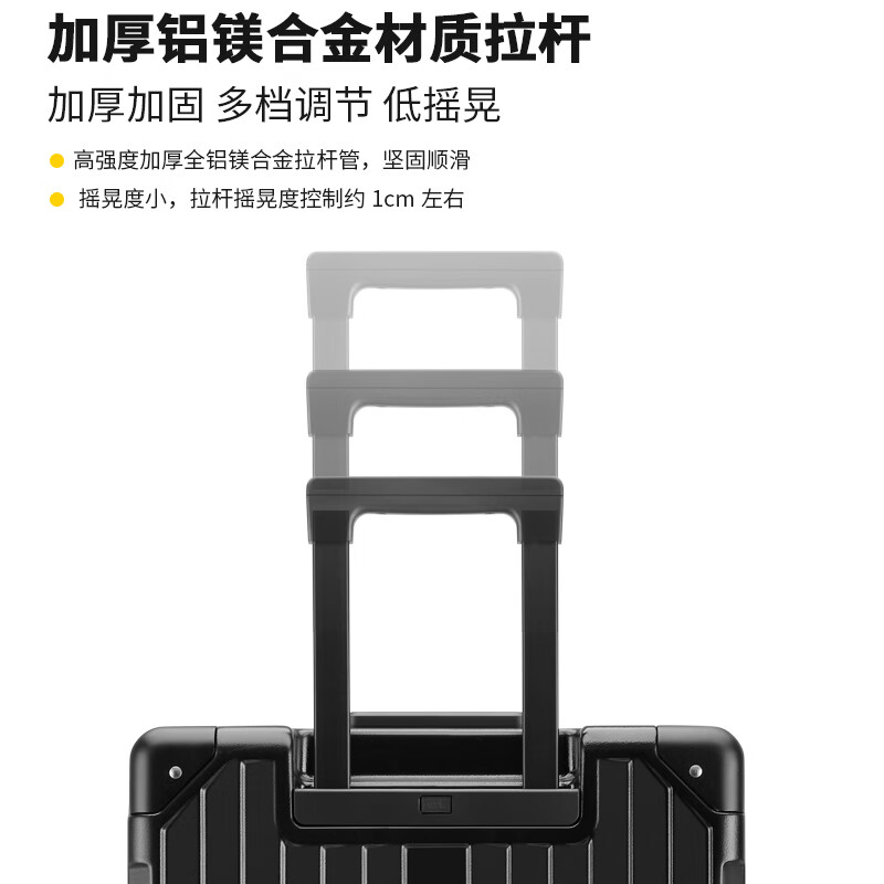 Dream traveler large capacity suitcase aluminum frame trolley case universal wheel overseas suitcase for men and women 30 inches matte black