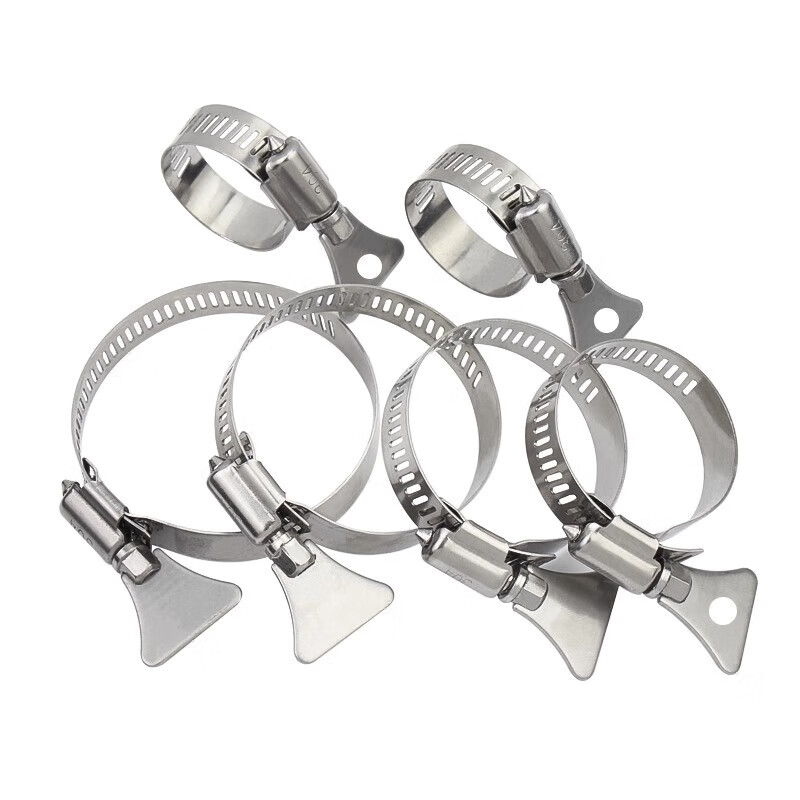 Jinchao 304 stainless steel handle hose hoop hand twist clamp hoop pipe hoop water pipe tightening hoop fixed pipe clamp 14-27mm (2 pieces) 304