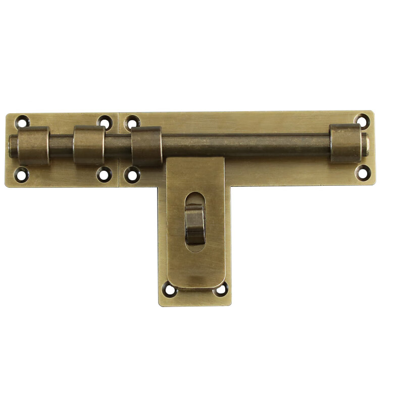 Yuandu gate pure brass exposed latch door lock Chinese antique wooden door latch latch padlock old-fashioned door latch copper 15cm bronze
