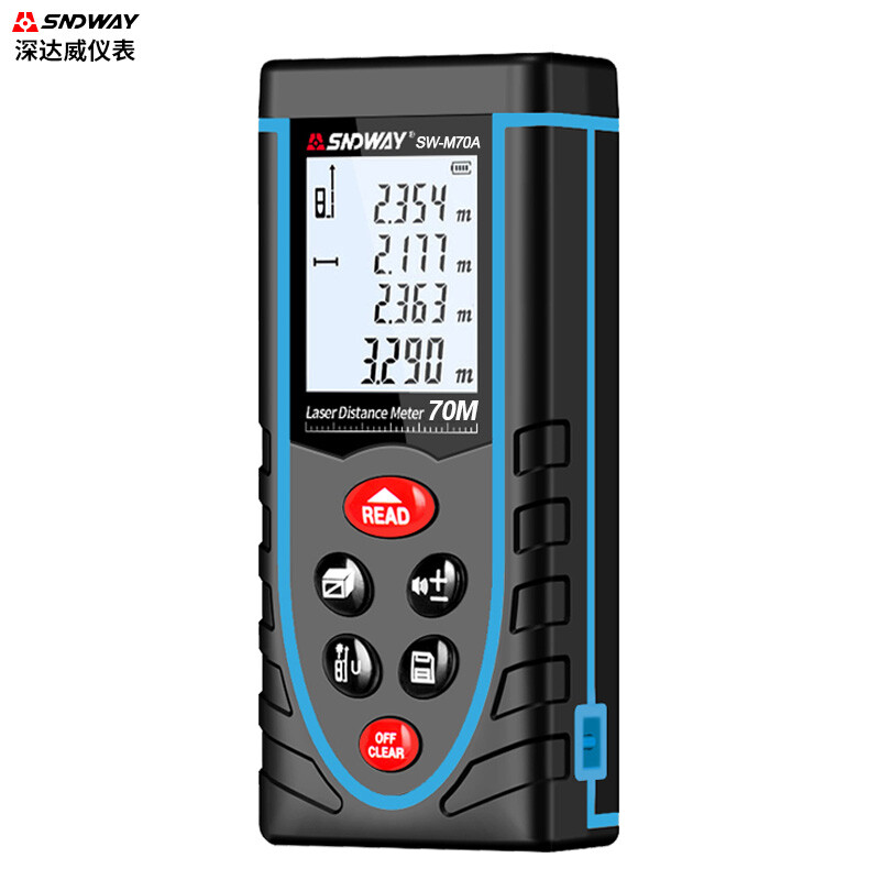 SNDWAY Laser Distance Meter Rechargeable Infrared Room Measurement Household Electronic Ruler Measurement Tool Indoor Distance Meter SW-M70A (Indoor Model, Rechargeable Voice Model)