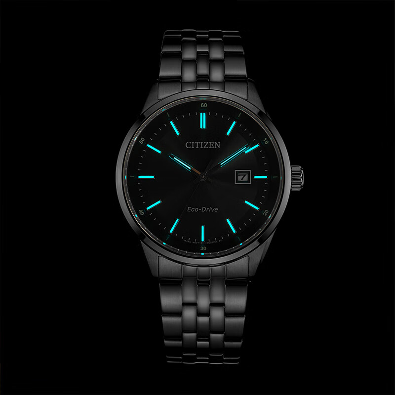 CITIZEN watch men's Japanese and Korean watch light kinetic energy steel band fashion business watch 5-year warranty gift for boyfriend BM7560-59L
