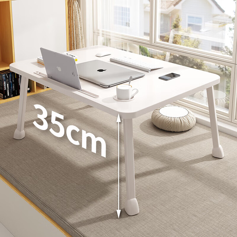 Hongqingxin's heightened and large bed small table bay window computer table folding table berth home lazy desk student writing heightened upgraded model apple wood horseshoe legs 60*4
