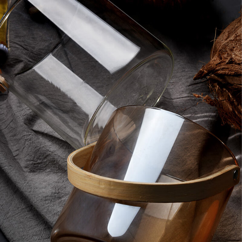 Wozhiwo ice bucket household high-value high borosilicate glass champagne beer red wine bar supplies ice bucket commercial large transparent color