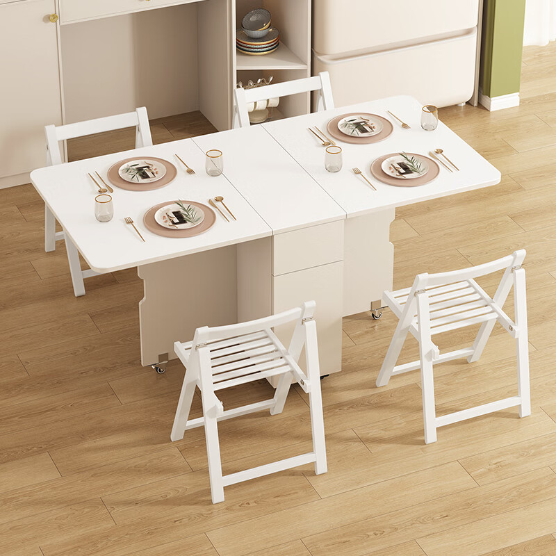 Xuepeng (Xuepeng) light French cream style multifunctional slate folding dining table integrated sideboard built-in refrigerator cabinet integrated against the wall Style 20 2500*550*2400