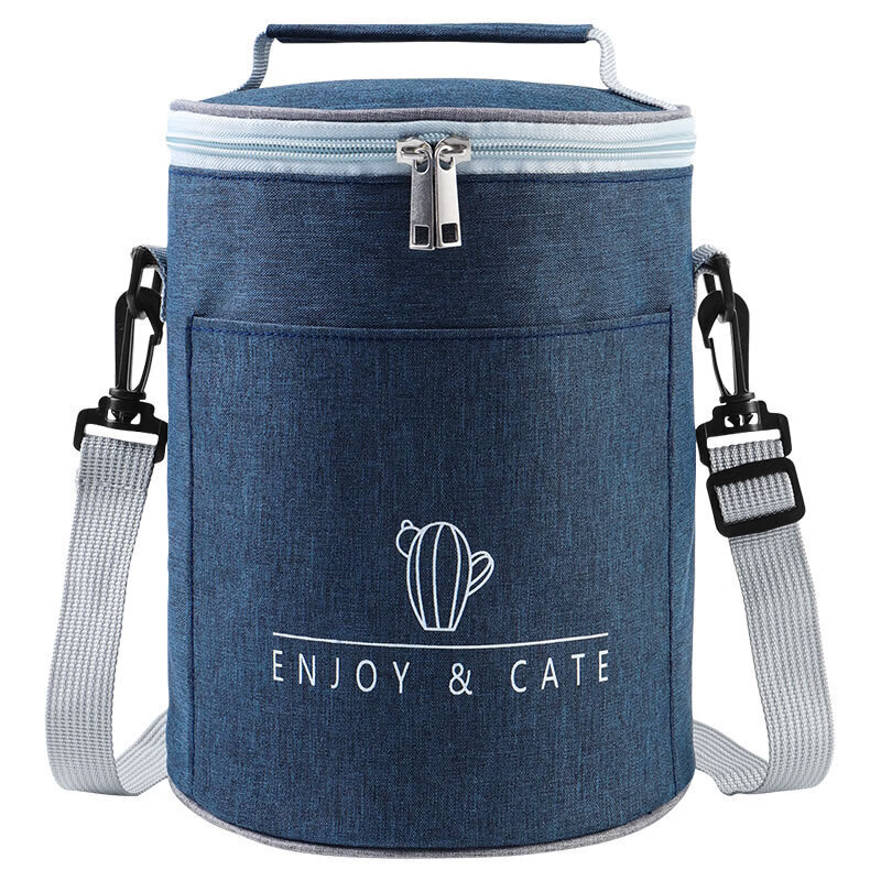 Cheguimu insulated bag lunch box bag stew beaker insulated bucket bag outdoor picnic bag lunch box large capacity round insulated box