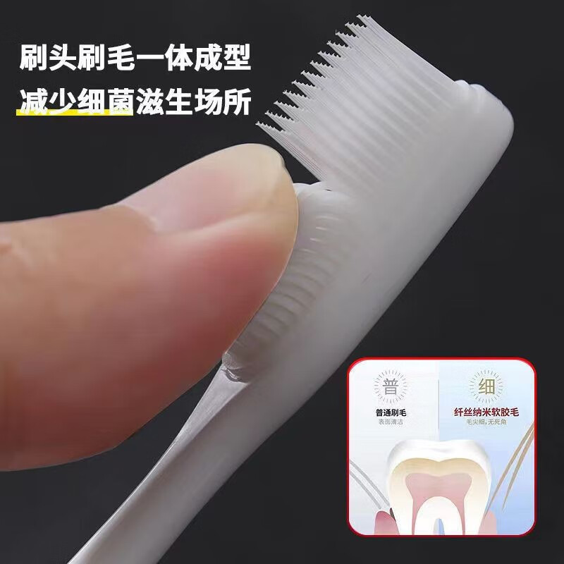 Yongman Nano Toothbrush Soft Bristles Medium Hard Bristles Adult Family Home High-end Silicone Head Toothbrush Medium Hard Bristles 5 Bottles
