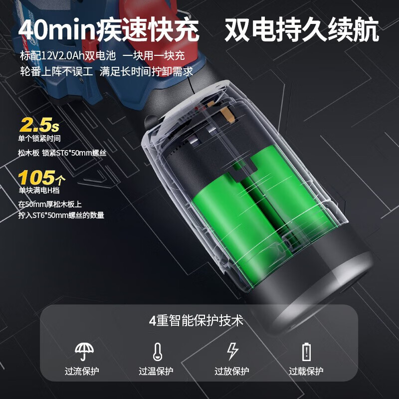 Dongcheng Lithium Battery Screwdriver Rechargeable Brushless Impact Screwdriver High Torque Household Drilling Screws Long-lasting DCPL04-8E 140N 12V Brushless Dual Electric 2.0