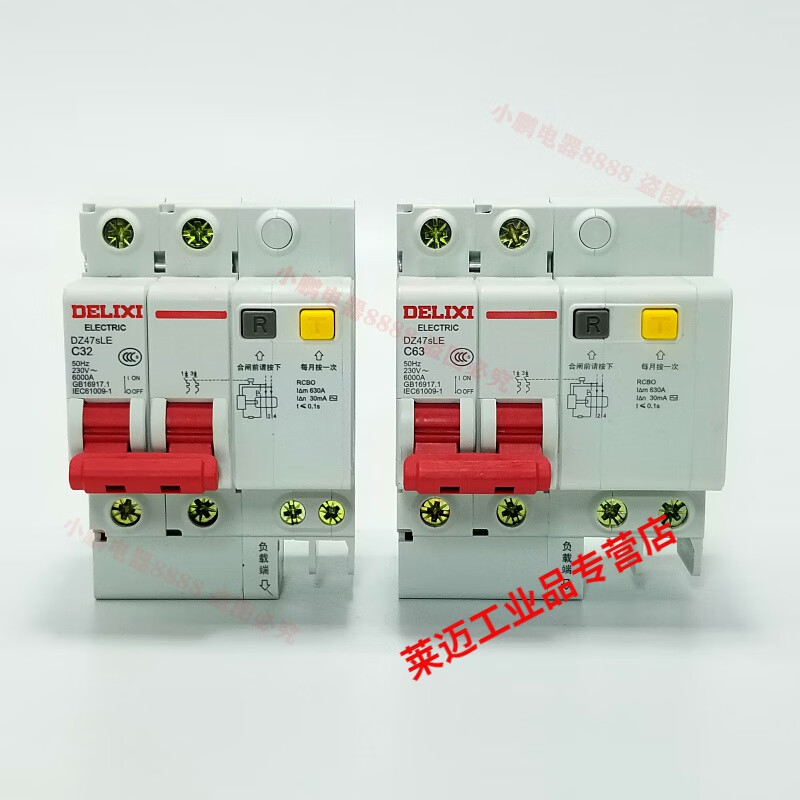Leakage circuit breaker DZ47sLE 2P 32A 63A 100A two-phase leakage protection air switch 125A 2P 100A