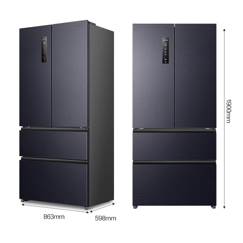 Rongsheng Rongsheng refrigerator BCD-503WD15MPQLA French multi-door double-folding ultra-thin embedded active sterilization refrigerator (three guarantees) Appearance defects - gray