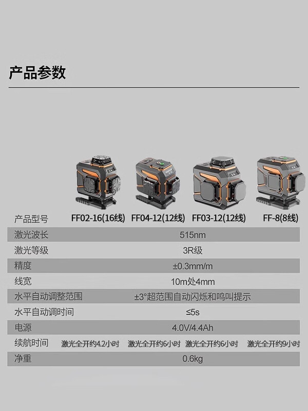 Dongcheng infrared level meter high-precision green light strong light blue light laser level meter wall and floor tile measurement tool FF-8L