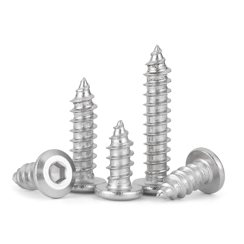 JINGGGONG SZ304 stainless steel hexagon socket self-tapping screws large flat head screws M2-M10 M5*50 (10 pcs)