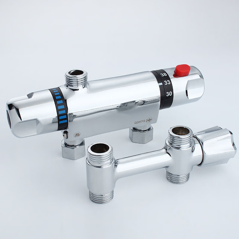 Solar thermostatic mixing valve, exposed and concealed electric water heater, shower head, hot and cold faucet, temperature control valve, automatic temperature adjustment, exposed alloy body, no water required