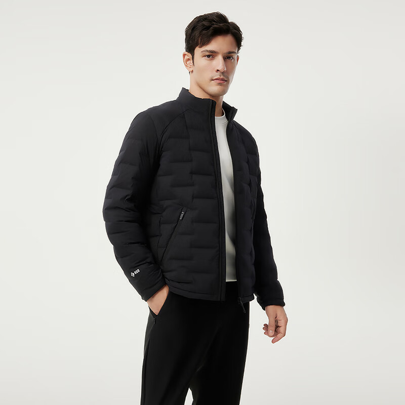 Tambor Lightweight Down Jacket Men's Short Stand Collar Business Sports Casual Warm Jacket 360267A Black 175