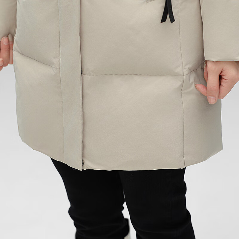 Flying in the Snow Down Jacket Women's Mid-Length Thickened Warm Winter Jacket 2025 New Fashion Slim Versatile Simple Winter Wear Oatmeal Color XL (170) (115-125 catties)