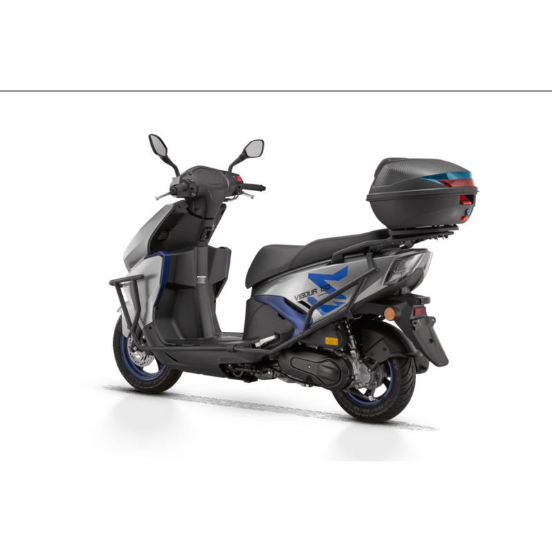 Qianjiang Jin 150 scooter fuel motorcycle, fuel-saving commuting, bumper + tail box, front and rear CBS, new silver gray