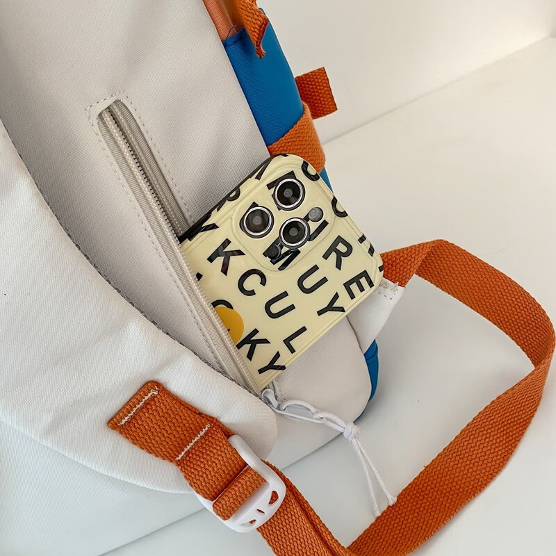 Double Star schoolbag for men, middle and high school students, backpack for women, large capacity, water-repellent, can hold 15.6-inch computer, gray with plaid pendant