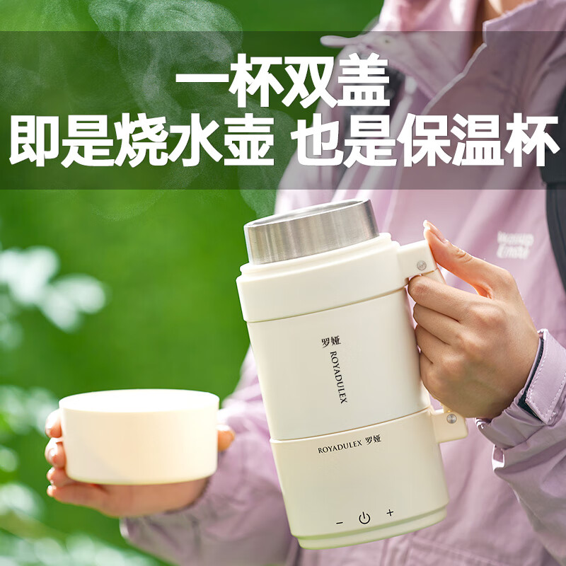 Luoya portable kettle 12V/24V/220V car water cup car home dual-use 316 stainless steel travel kettle