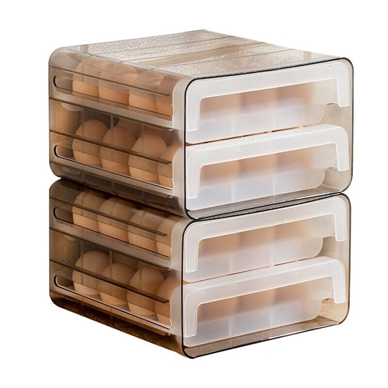 Home Story Japanese Refrigerator Egg Storage Box with Cover Special Drawer-type Food-Grade Frozen Fresh Box Kitchen Storage Artifact Drawer Double-layer Egg Box Single Pack