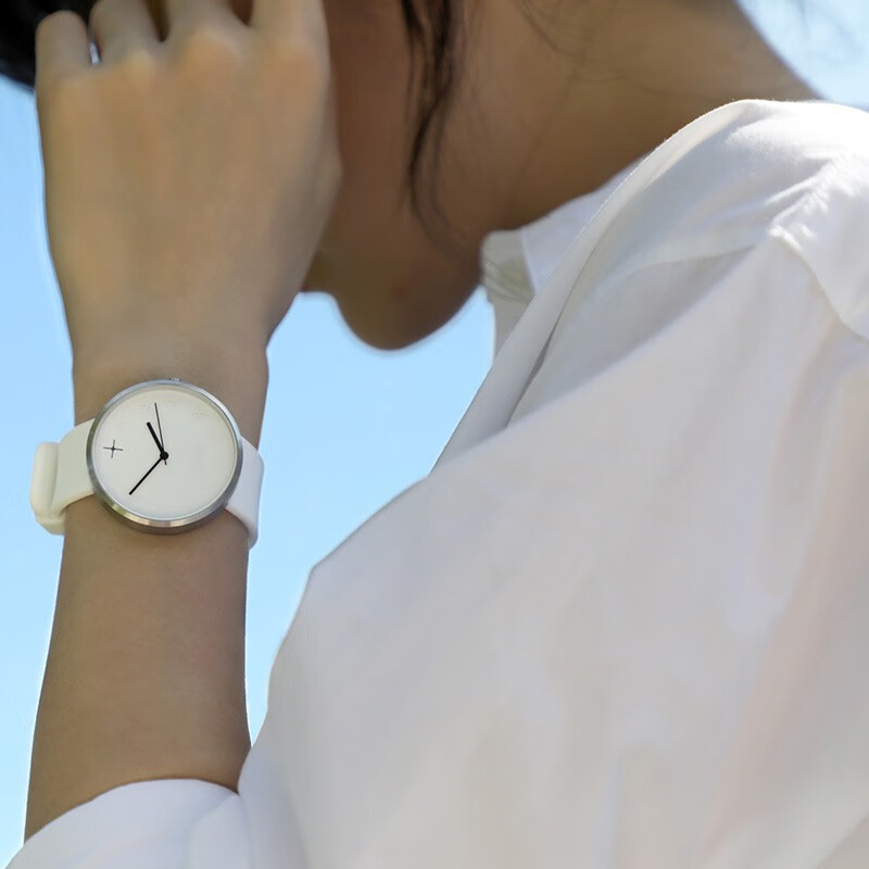 Douban reverse watch multi-color white trendy men's and women's couple watch waterproof watch electroplated stainless steel case