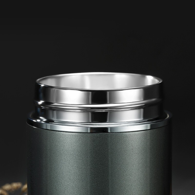 CS China Silver Pure Silver 999 Pure Silver Insulation Cup Home Office Silver Liner Tea Cup Birthday Gift Dark Gray Pure Silver Liner 50g + Certificate Gift Box