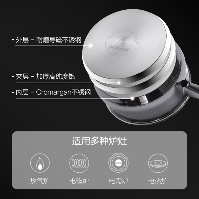 WMF Futengbao 0 coating small milk pot soup pot mini household pot cooking noodle pot Diadem milk pot 16cm kitchen good thing