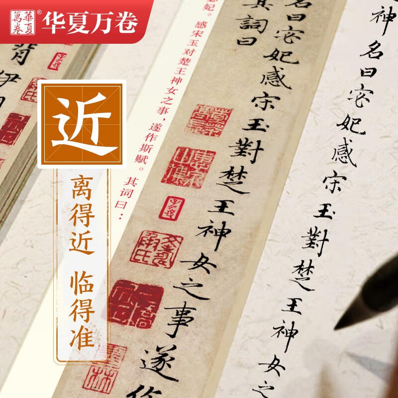 Huaxia Ten Thousand Volumes Close Copying Calligraphy Card Zhao Mengfu Luo Shenfu Running Script Copybook Zhao Mengfu Adult Copying HD Ink Book Student Beginner Tutorial Running Script Brush Pen Calligraphy Copybook