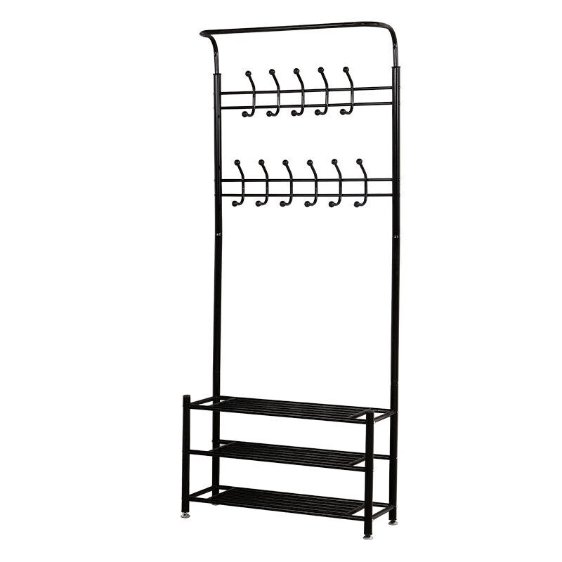 Anya coat rack shoe rack floor-standing metal clothes rack modern simple iron clothes rack home storage rack 80 black