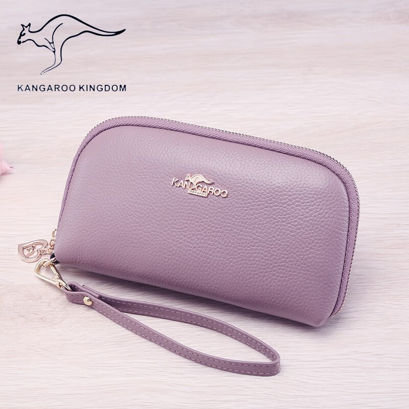 True Australian Kangaroo Wallet Women's Genuine Leather Large Capacity Multi-Card Slot Clutch Women's Handbag First Layer Cowhide Soft Leather Small Bag Women's Handbag Burgundy