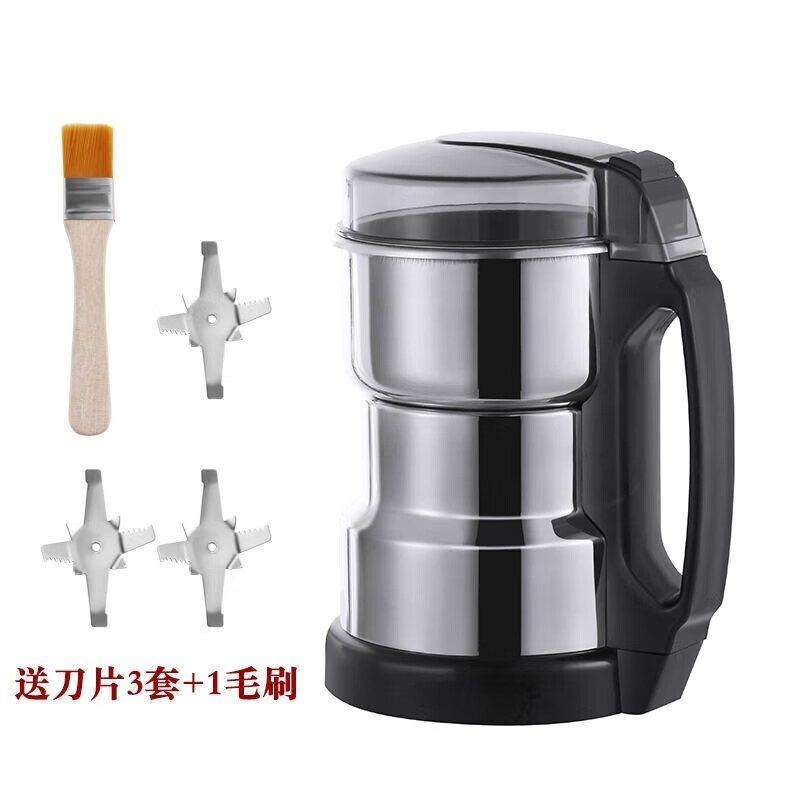 Powder mill grinder household flour grinder grinder ultra-fine small Chinese medicine grain and food supplement breaking machine WC high power 400+ blade 2+ brush