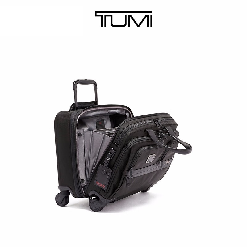 TUMI/Tuming Alpha Briefcase Expandable Business Travel Boarding Trolley Case Trolley Bag New Year’s Valentine’s Day Gift Black/02603627D3