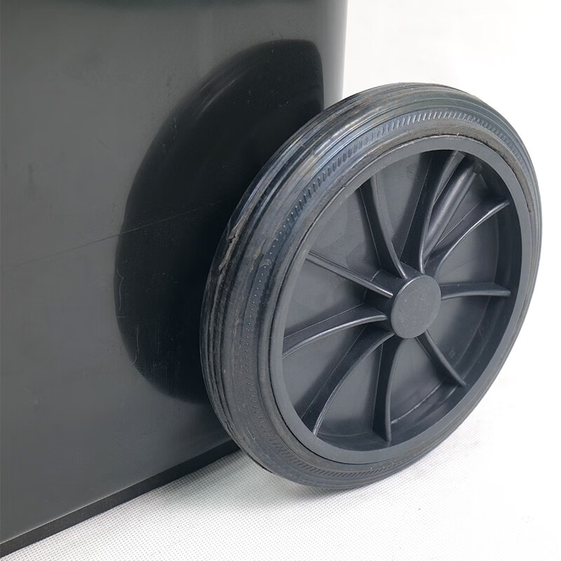 Hasdick 240L outdoor large trash can trailer outdoor sanitation hotel kitchen waste classification thickened large capacity plastic outdoor property black dry garbage HK-363