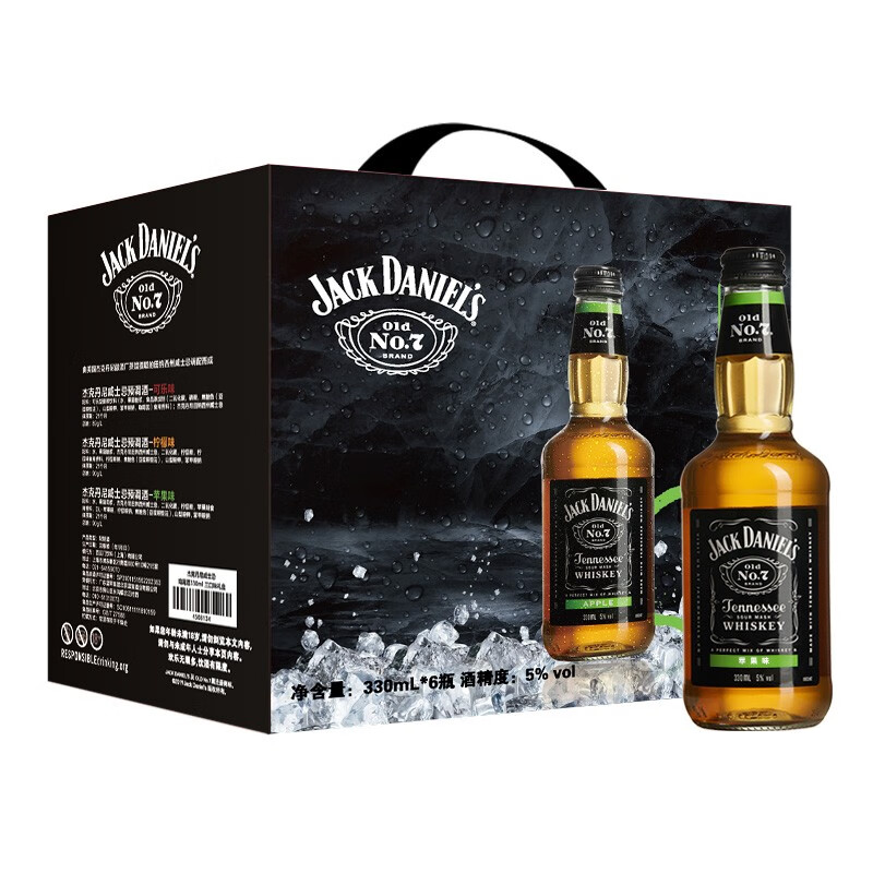 Jack Daniels apple flavor gift box 330ml*6 bottles whiskey pre-mixed wine