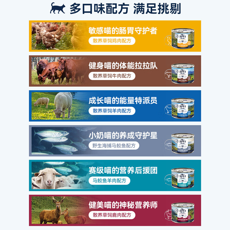 Ziyi Peak (ZIWI) Cat Staple Food Canned 185g Mackerel Flavor Staple Food Wet Food for Adult Cats and Kittens Universal Imported from New Zealand