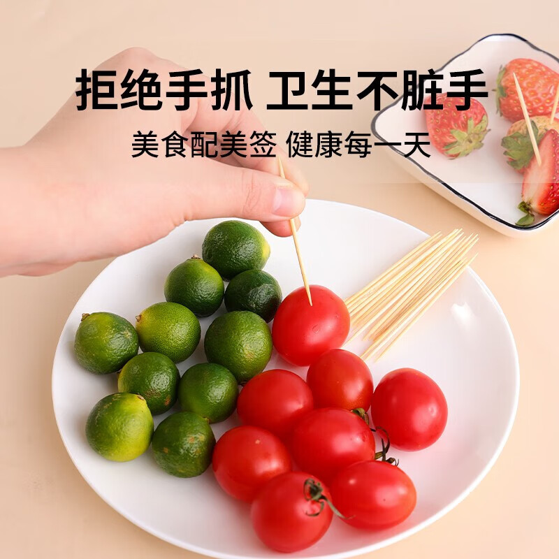 Camellia Disposable Double-Headed Toothpick Pack, Portable and Special for Teeth Picking, Family Pack Bamboo Sticks for Cleaning Teeth Seams, 600 Fruit Picks