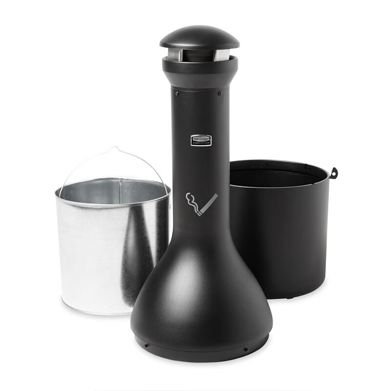 Rubbermaid Business Supplies Infinity Traditional Cigarette Butt Barrel Large Capacity Cigarette Butt Collection Cigarette Butt Barrel Trash Can Black FG9W3300BLA Lobby Cigarette Butt Collection Barrel Q