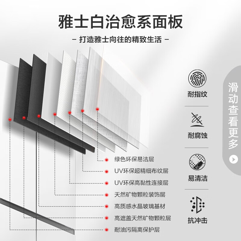 Rongsheng 509 liters pure flavor flat-embedded cross-fold four-door refrigerator 60cm ultra-thin zero-embedded IDP active sterilization first-level frequency conversion household large-capacity bottom cooling trade-in BCD-509WD2FPQLA-ET51 Yashi White