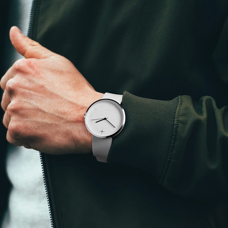 Douban reverse watch multi-color white trendy men's and women's couple watch waterproof watch electroplated stainless steel case